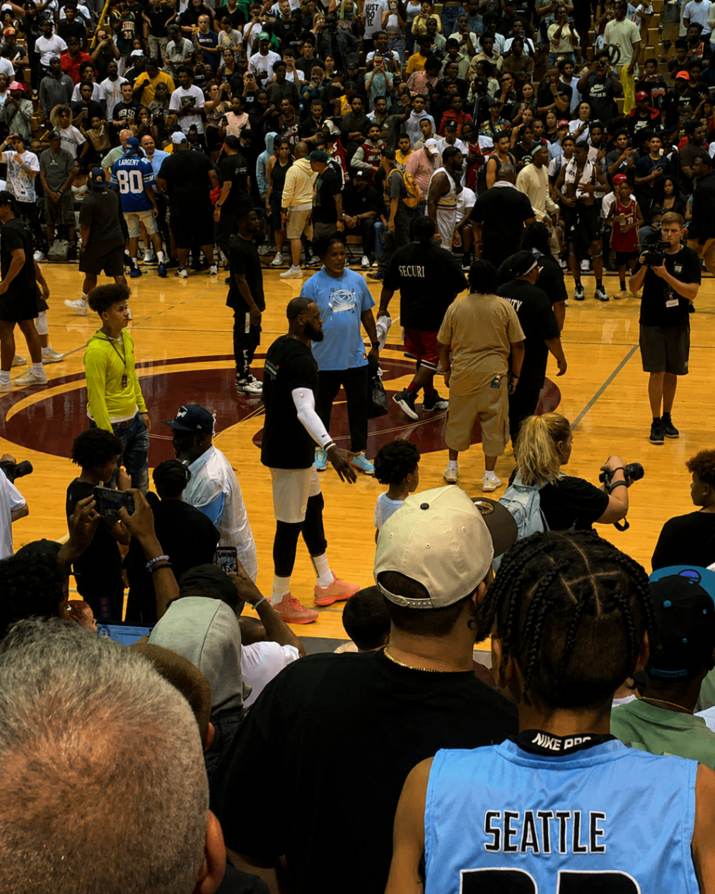 LeBron James at a Seattle exhibition game