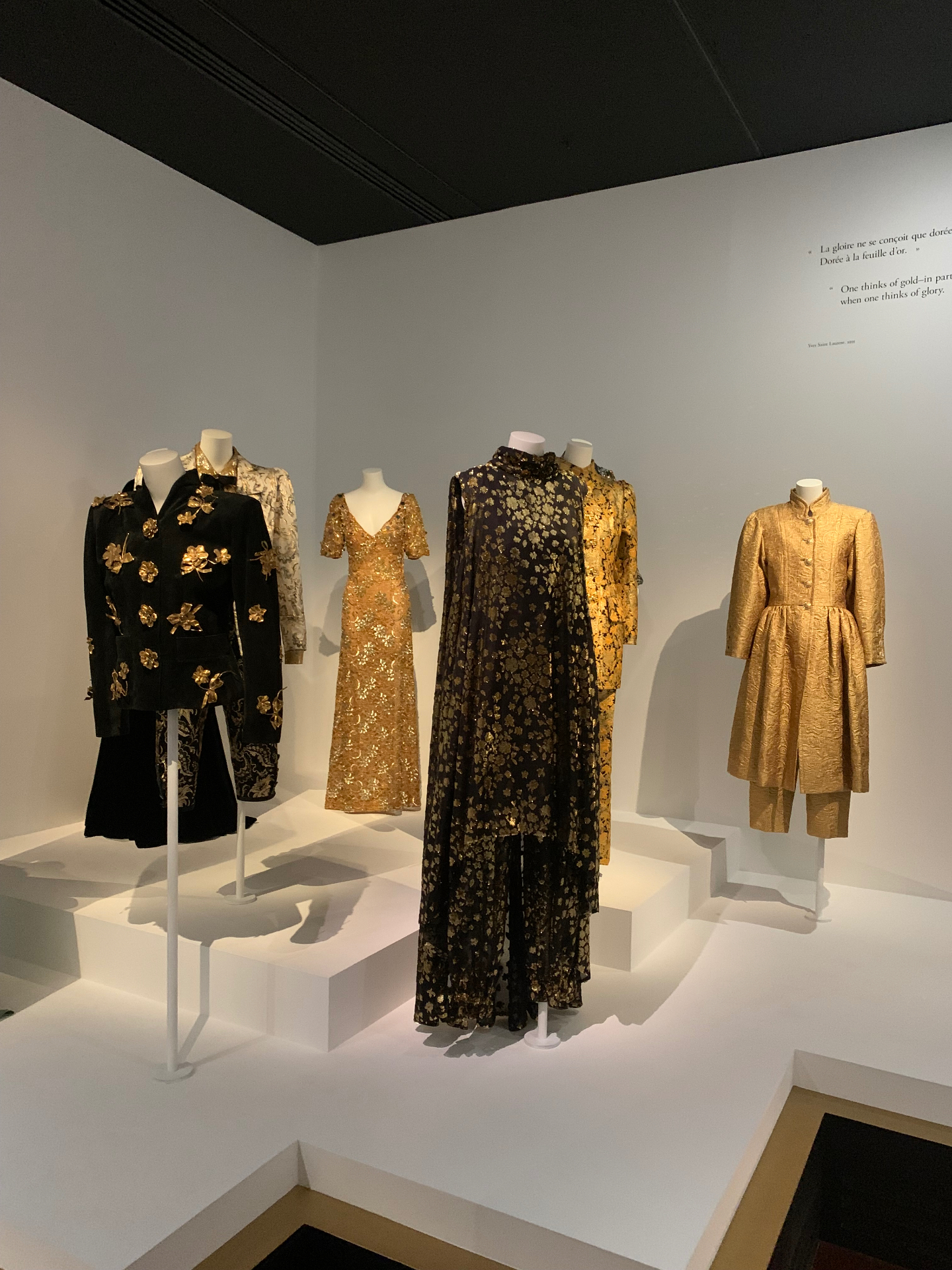 Yves Saint Laurent gold exhibition